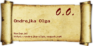 Ondrejka Olga névjegykártya